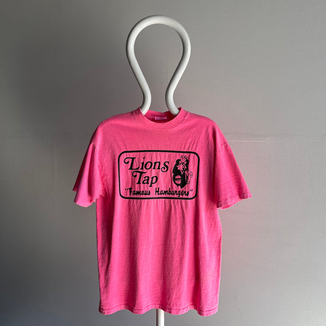 1980s Lion's Tap "Famous Hamburger" T-Shirt with Harvard Imprint on the backside