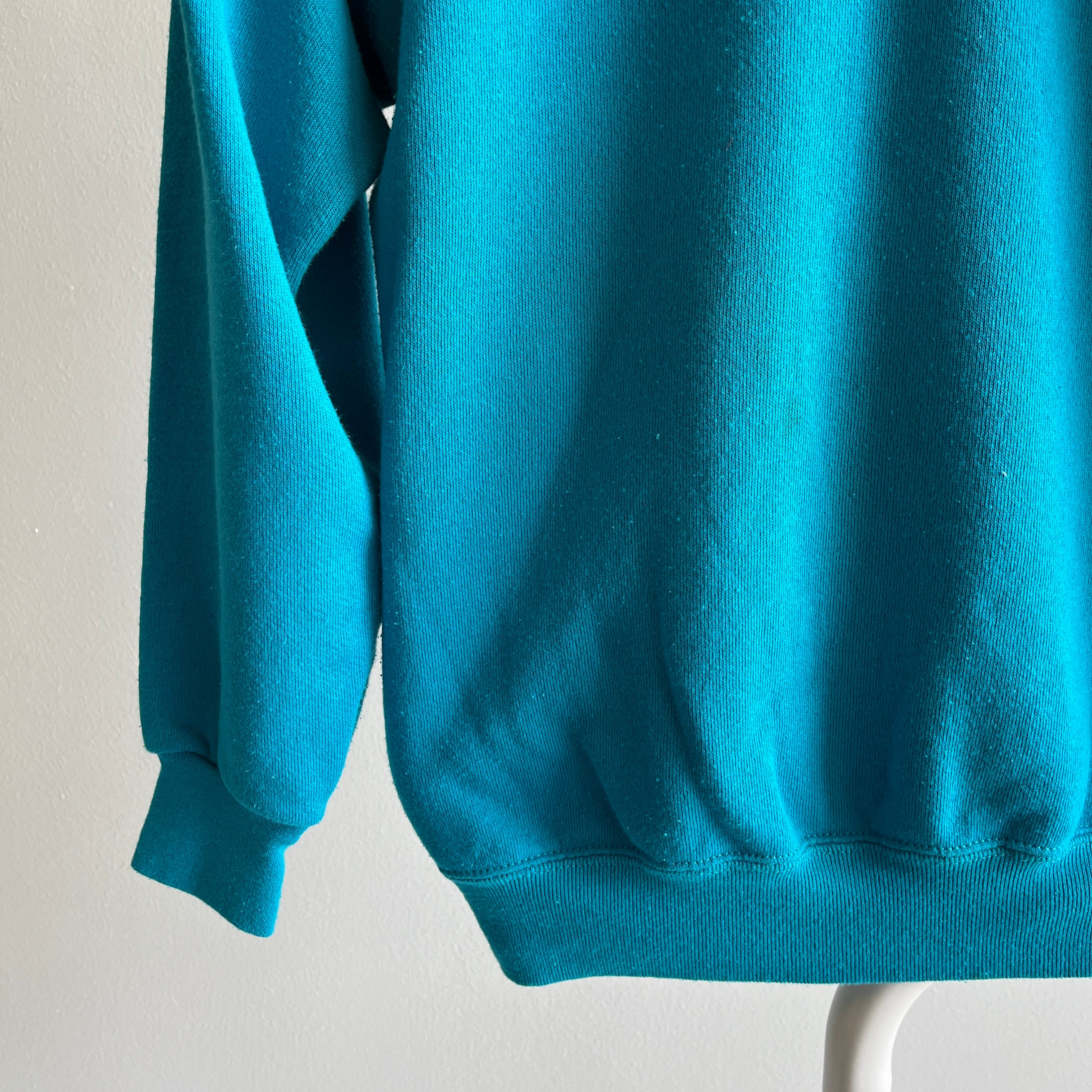 1980s Blank Teal Raglan by Sweats Appeal / Tultex