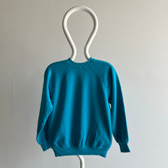 1980s Blank Teal Raglan by Sweats Appeal / Tultex