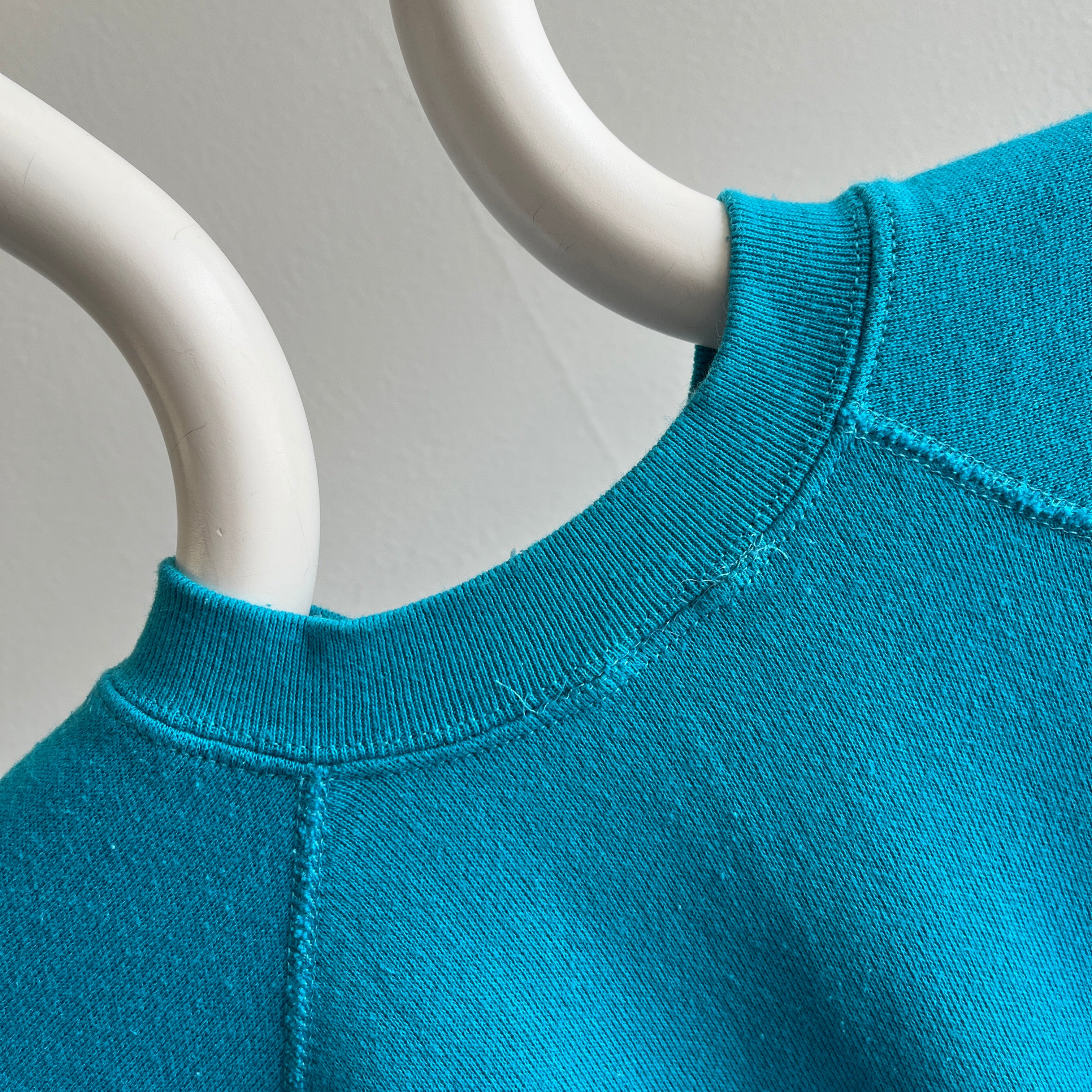 1980s Blank Teal Raglan by Sweats Appeal / Tultex