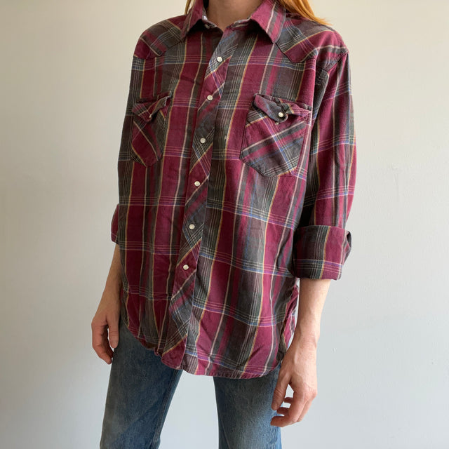 Chemise Western Cowboy en coton Wrangler des années 1990