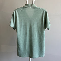 GG - 1970s Soft and Thin Pale Jade Pocket Polo T-Shirt