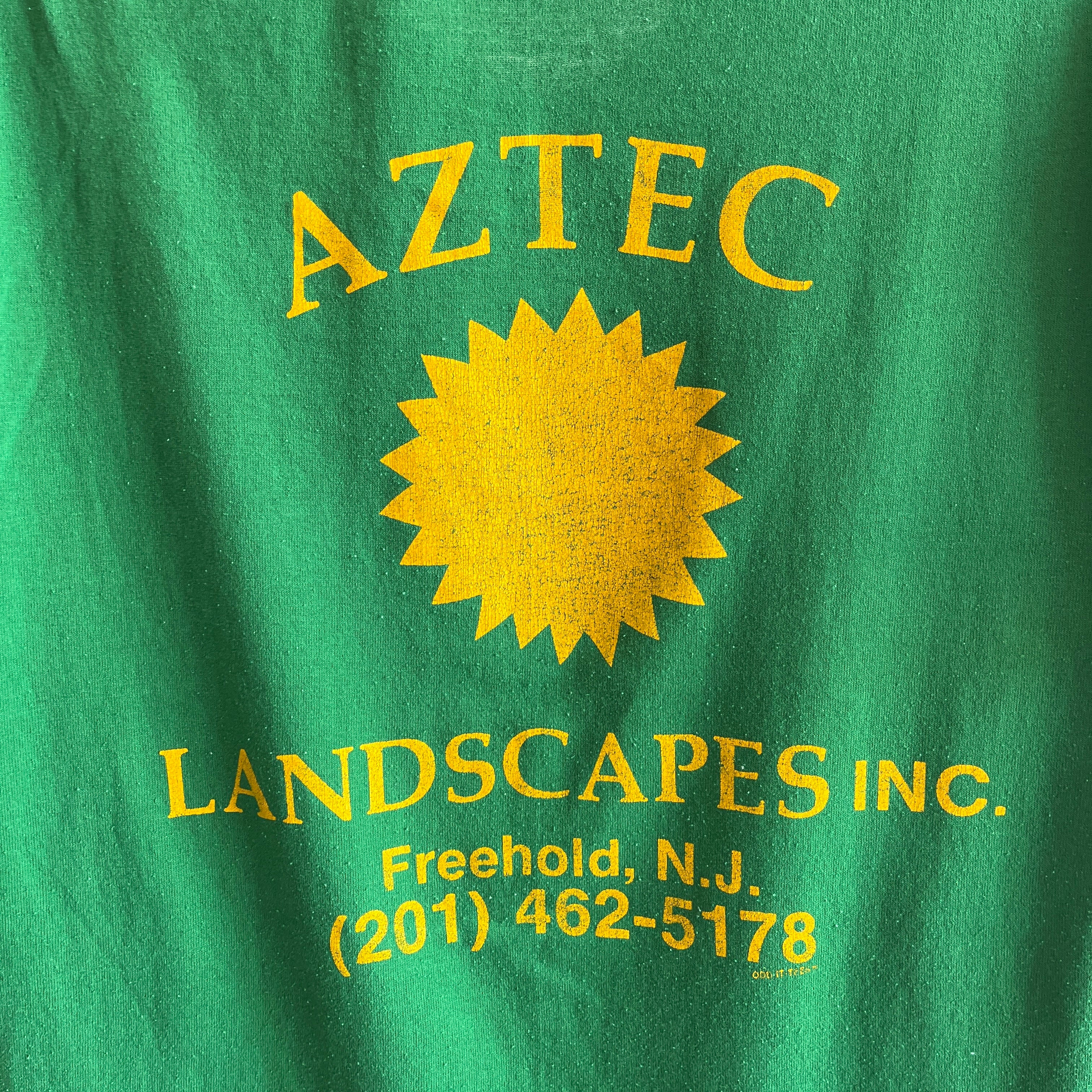 GG - 1980s Kelly Green Landscaping Company on Backside Pocket T-Shirt