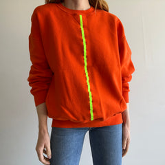 1990s DIY Orange and Neon Yellow Sweatshirt by Russell