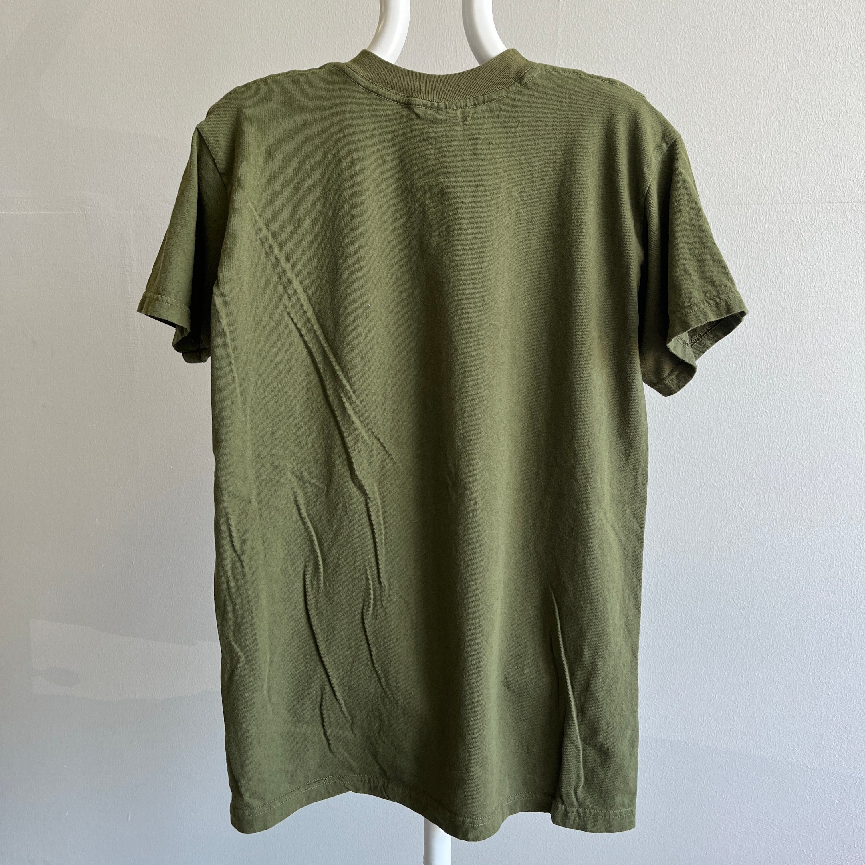 GG - T-shirt vert armée vierge des années 1980
