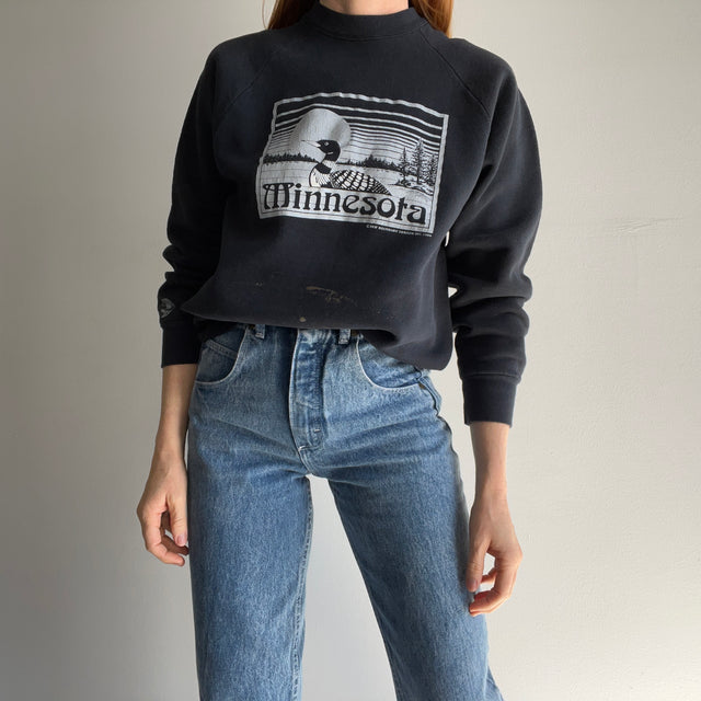 1989 Minnesota Tourist Sweatshirt with Bleach Staining by FOTL