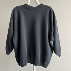 1990s Faded Blank Black Sweatshirt - Rad Cut!