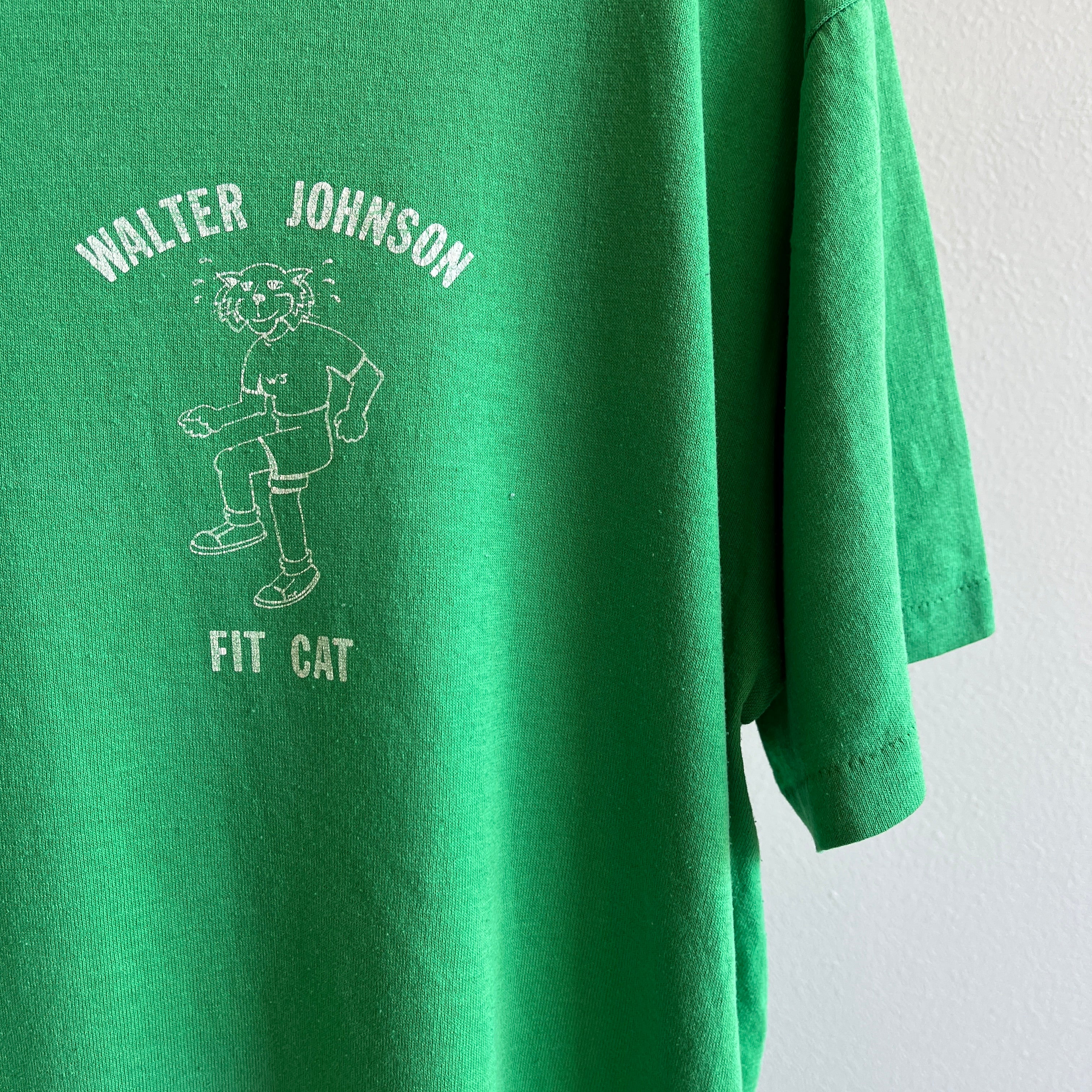 1980s FIT CAT Walter Johnson Rolled Neck T-Shirt by Russell Brand (Not the Actor)