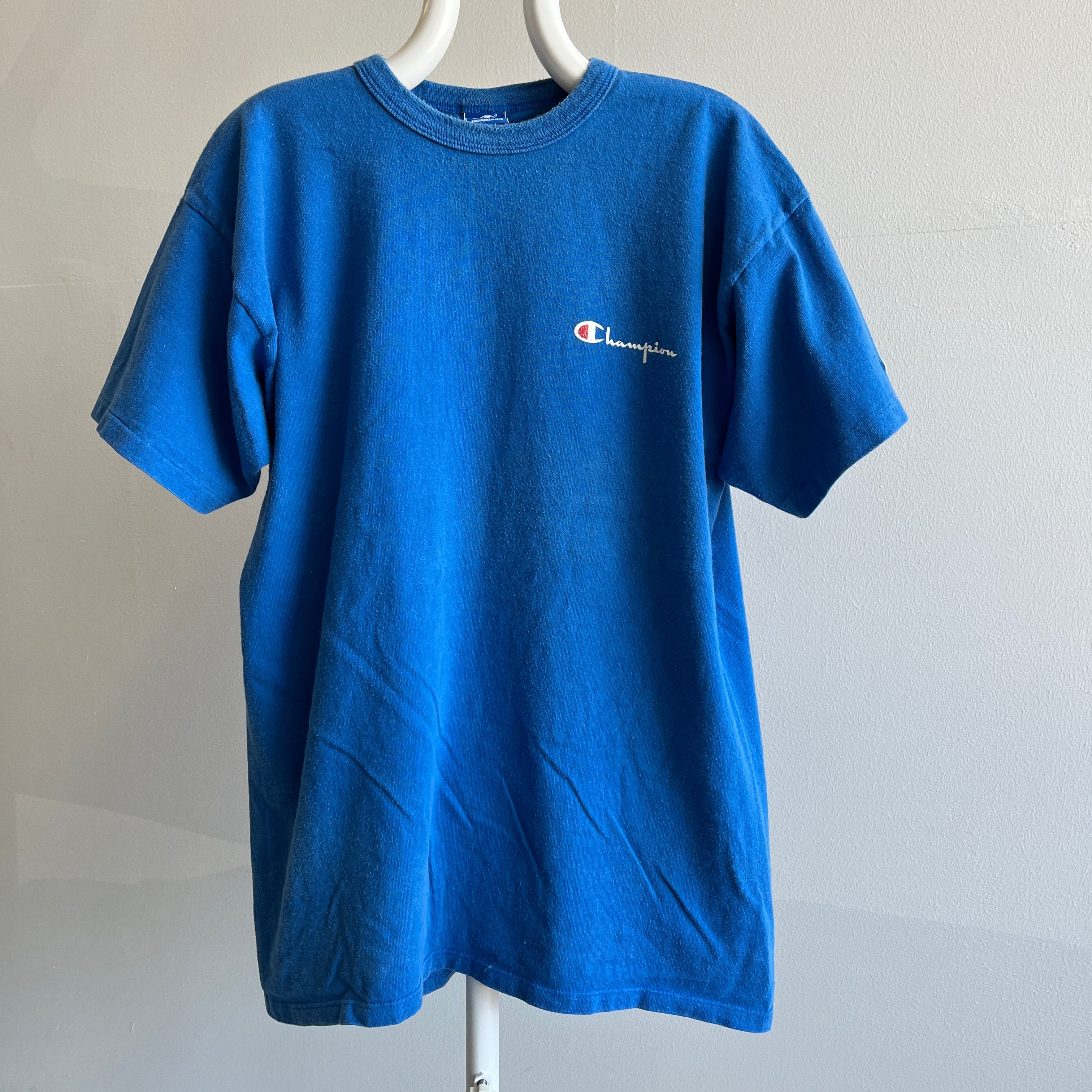 1980s Champion Brand USA MADE Blue Cotton T-Shirt – Red Vintage Co