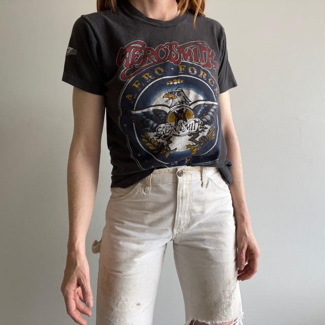 1986 Aerosmith - Aero Force One - T-shirt avant et arrière par Screen Stars !!!!!