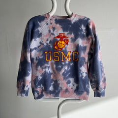 1980s DIY Tie Dyed United States Marine Corps Smaller Sized Sweatshirt