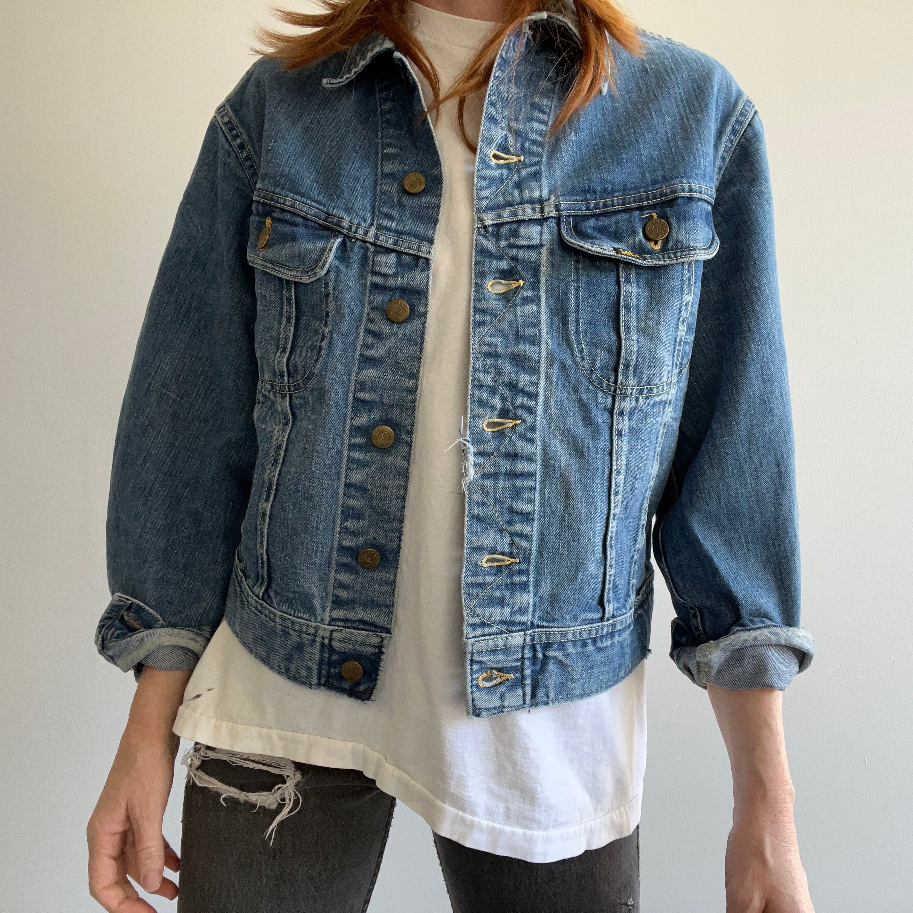 Preppy Denim outfit from Levi's Vintage - Raw pleated denim jeans &  reversible Denim bomber jacket. Probably should have sized down on the  Bomber jacket as it's a little big. What do