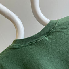 1980s GAP USA Made Faded Green Cotton Pocket T-Shirt