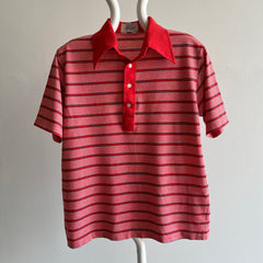 1970s Thin Striped Polo T-Shirt