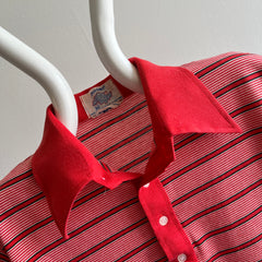 1970s Thin Striped Polo T-Shirt