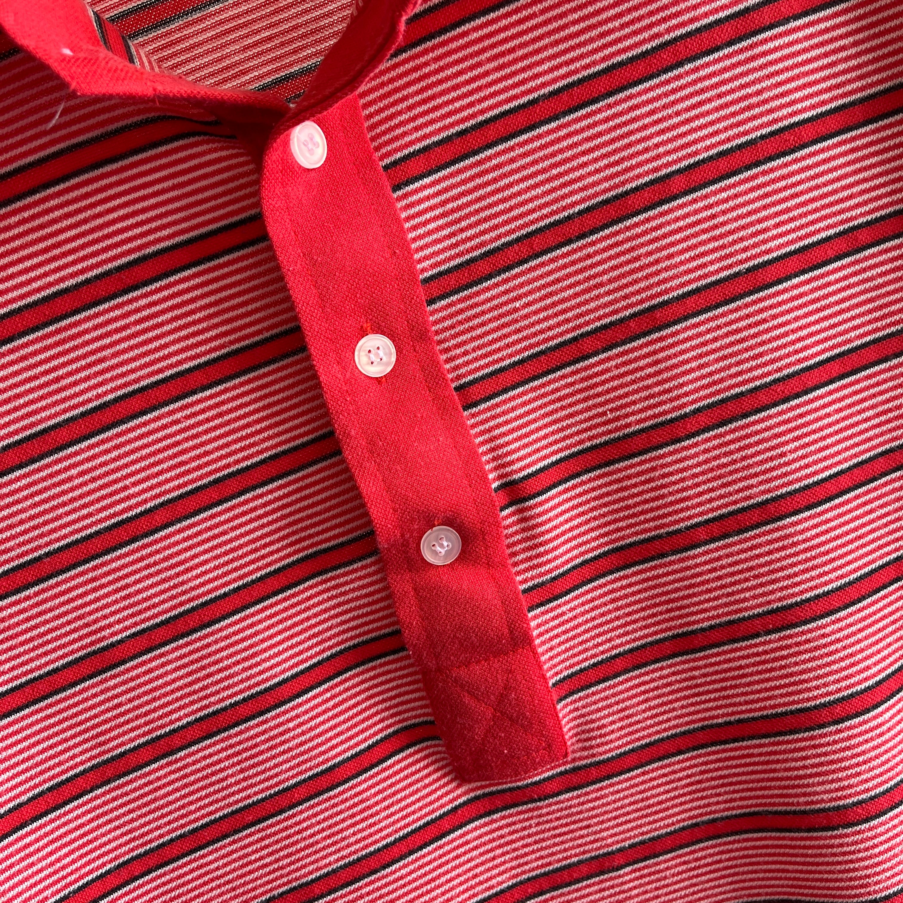 1970s Thin Striped Polo T-Shirt