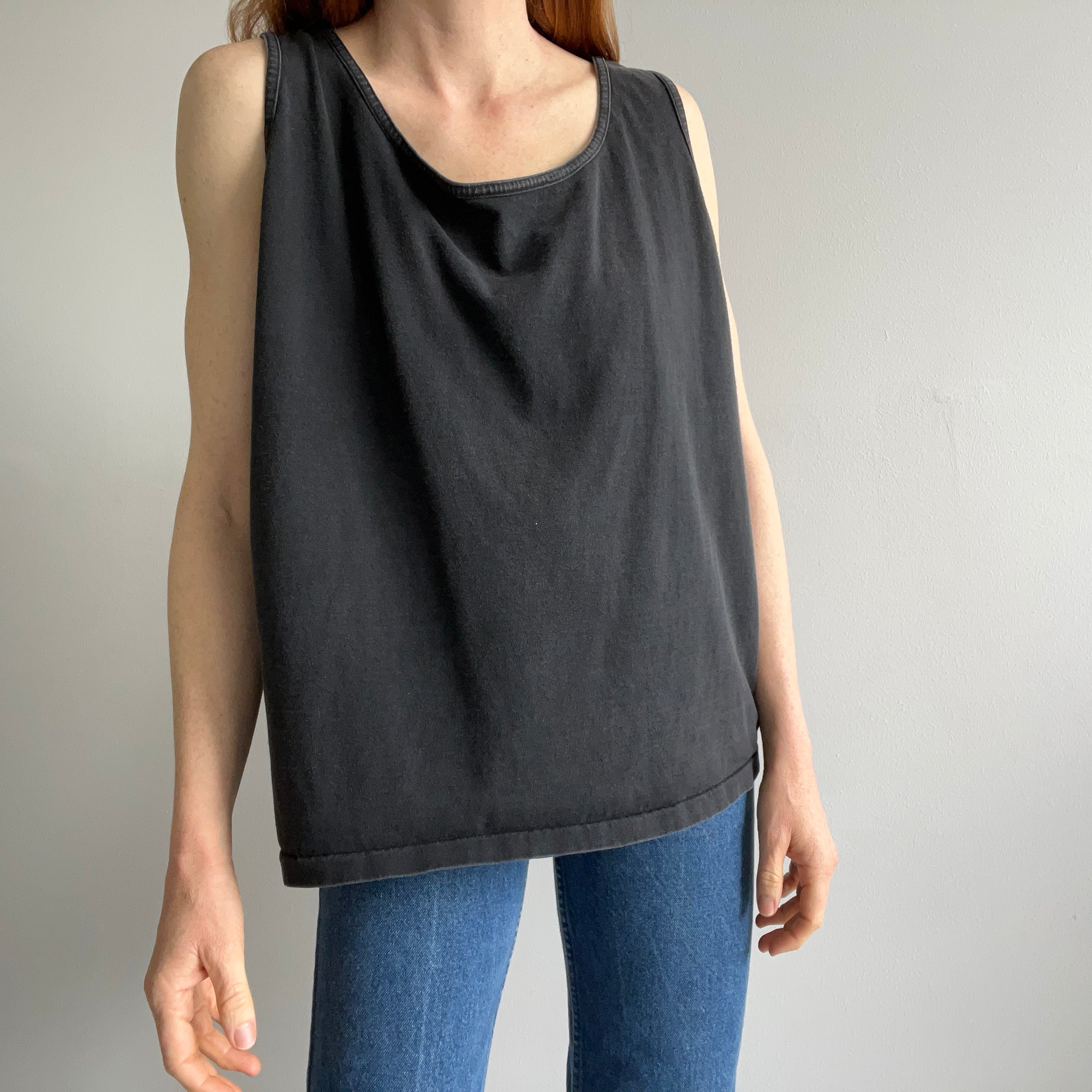 1990s Hanes Her Way Boxy Blank Cotton Tank