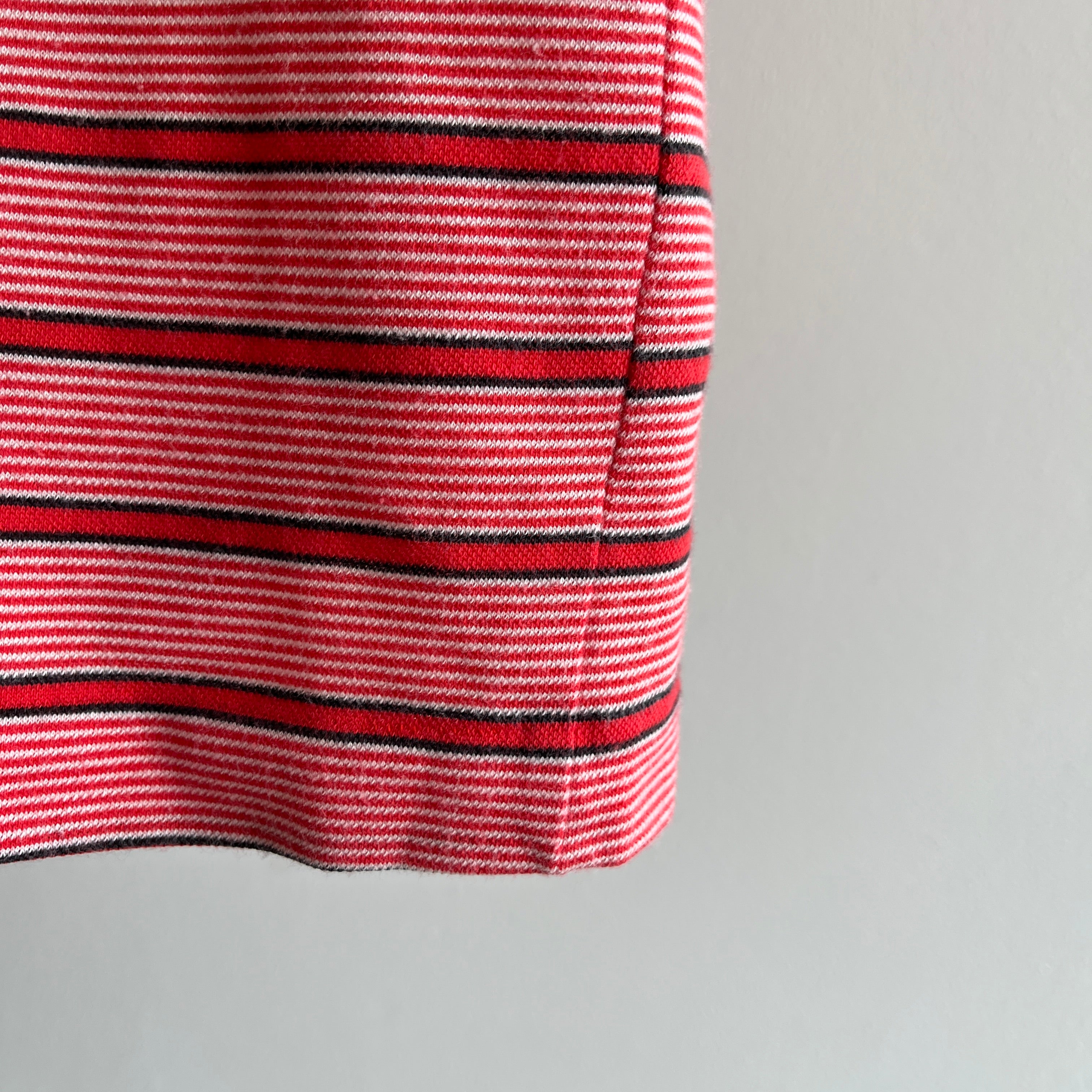 1970s Thin Striped Polo T-Shirt