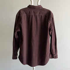 1990s Dark Chocolate Brown Cotton Flannel