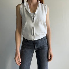 1980s Zip Up Warm Up Sweatshirt Vest