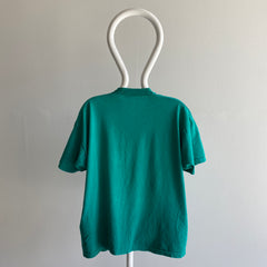 1980s FOTL Teal/Green Blank Cotton Pocket T-Shirt