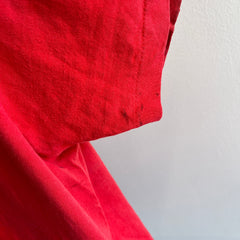 T-shirt de poche en coton rouge vierge GG des années 1980 joliment usé et taché par l'âge