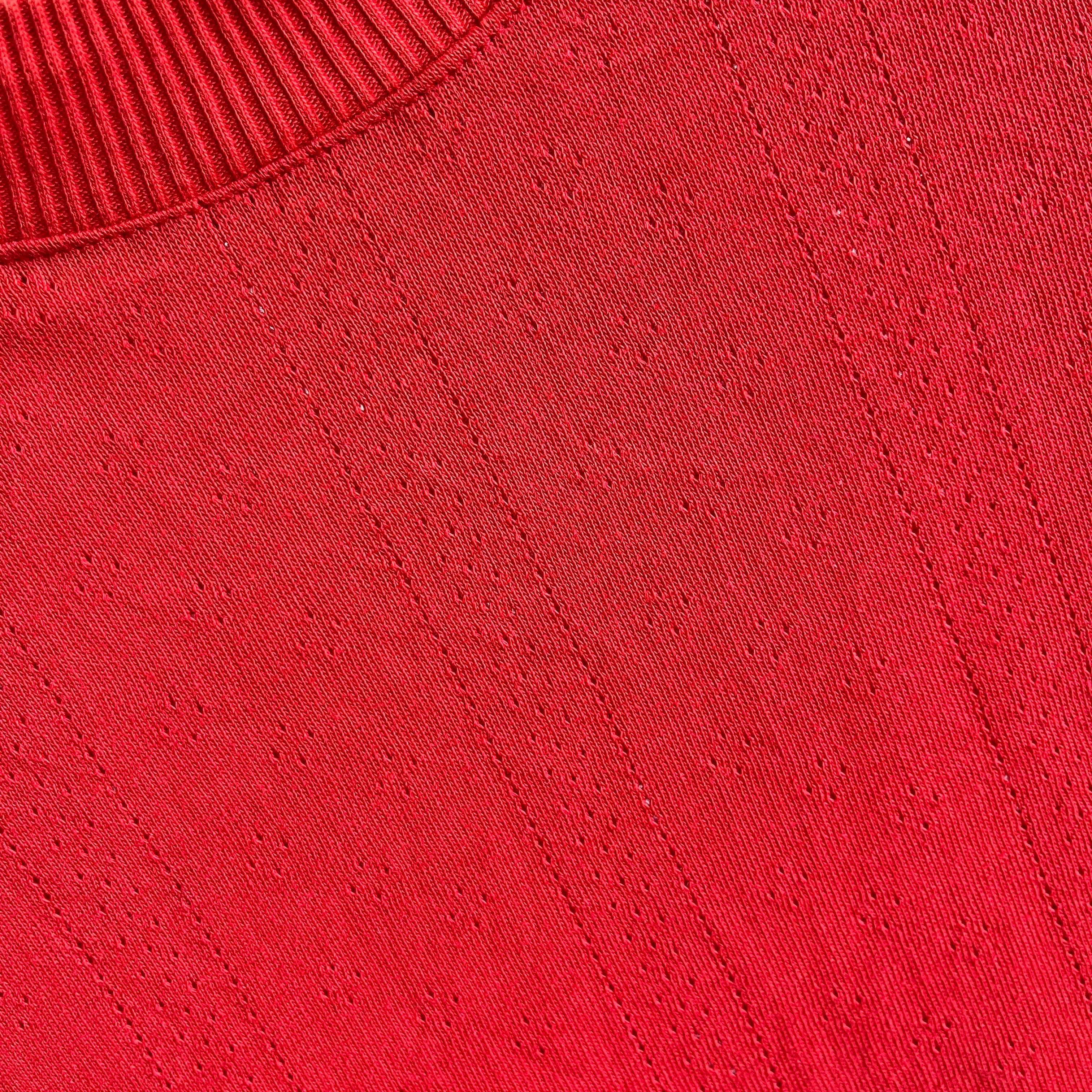 GG Super Cool Mock Neck Small Eye Lit Detail Red T-Shirt