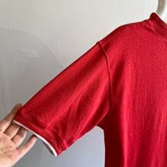 GG Super Cool Mock Neck Small Eye Lit Detail Red T-Shirt