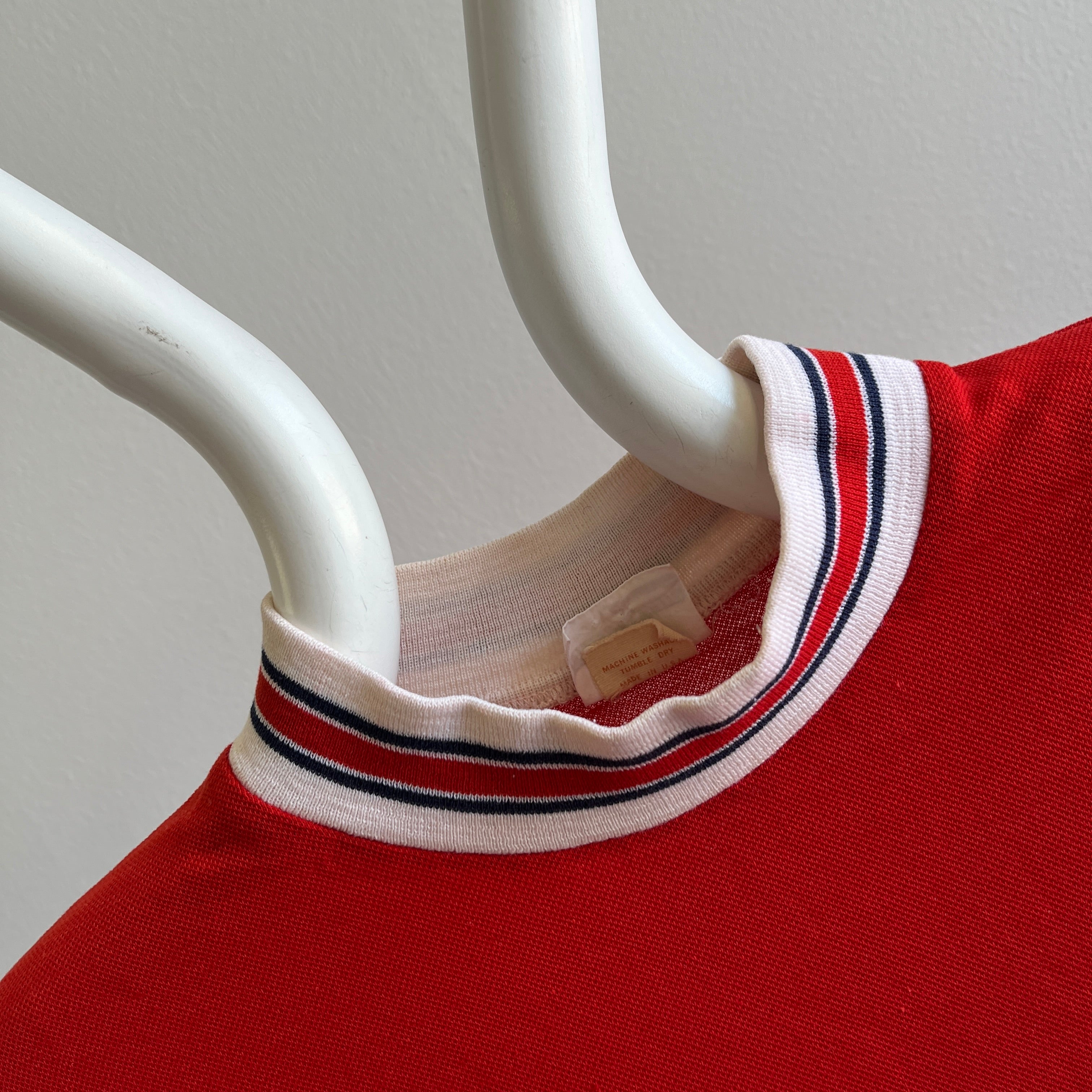 GG Penguin Grand Slam Red Mock Neck T-Shirt with Contrast Collar - WOWOW!