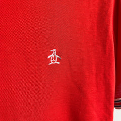 T-shirt rouge à col montant GG Penguin Grand Slam avec col contrasté - WOWOW!