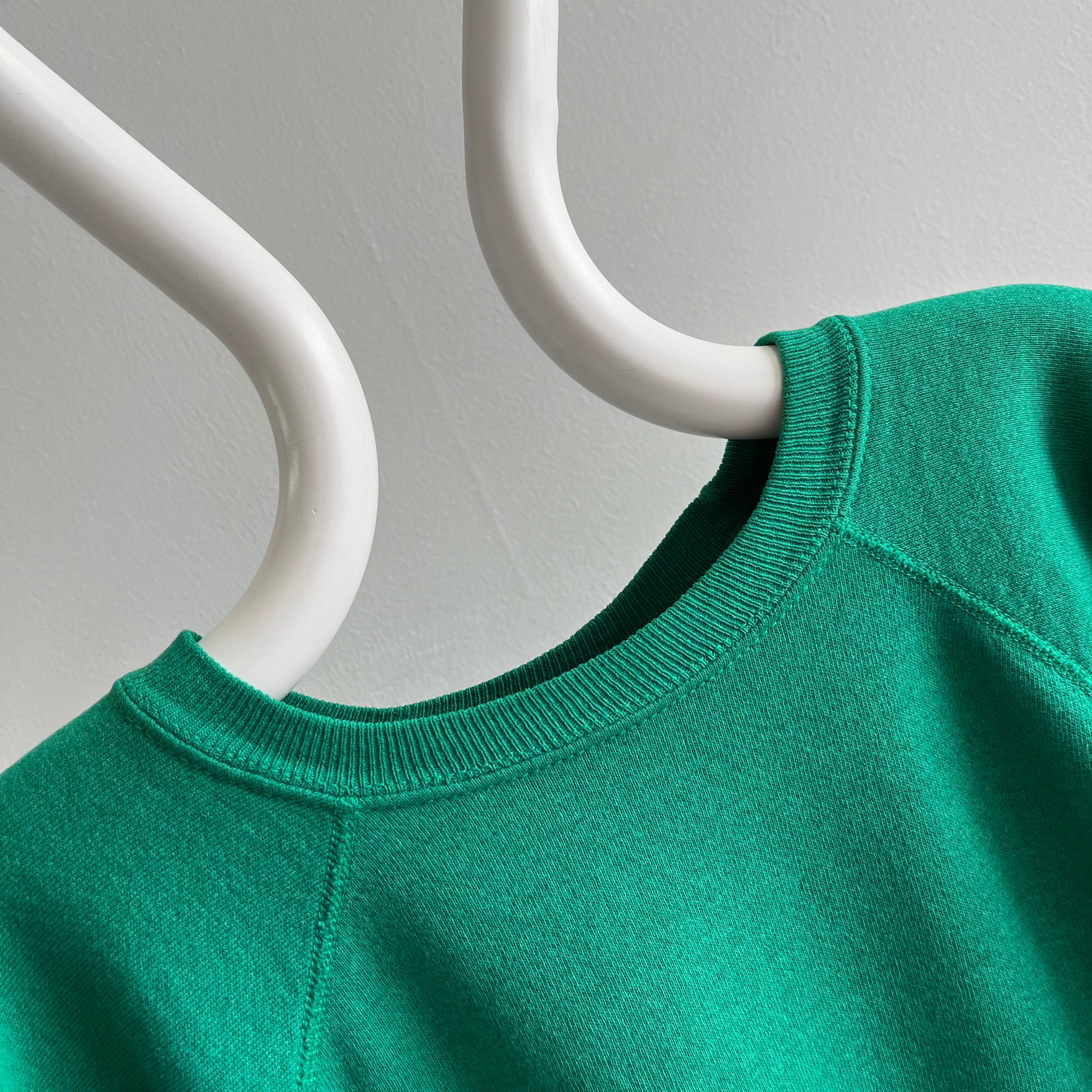 1990s Faded Kelly Green Slouchy Raglan