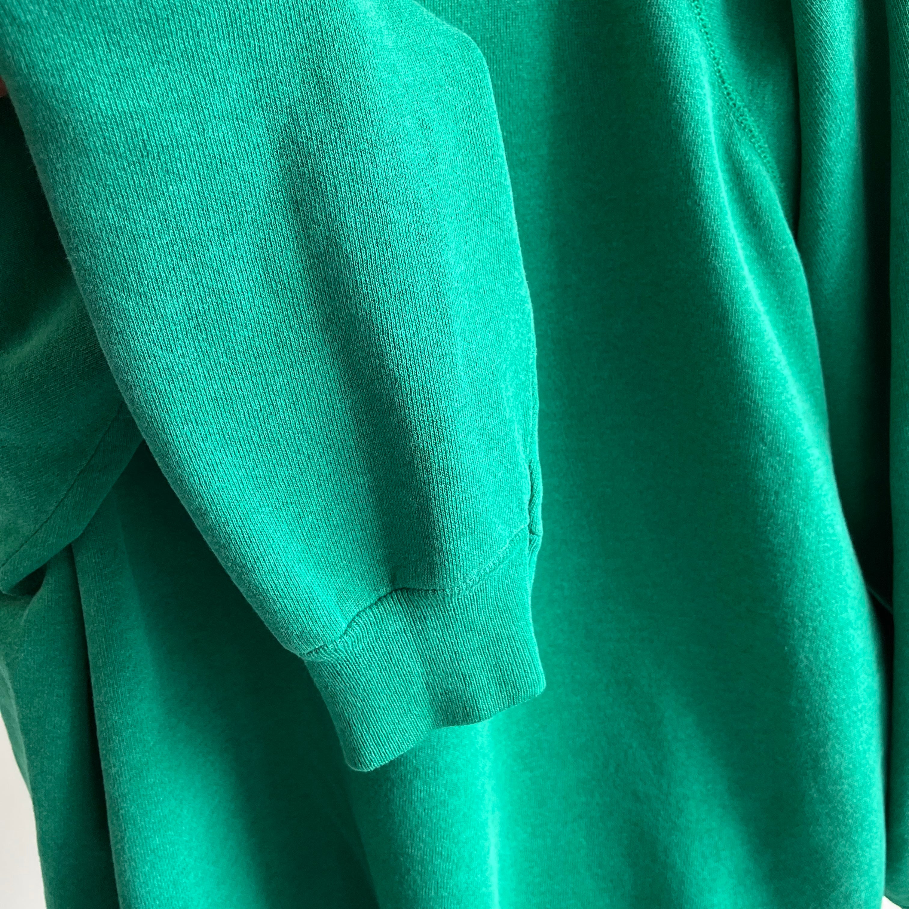 1990s Faded Kelly Green Slouchy Raglan