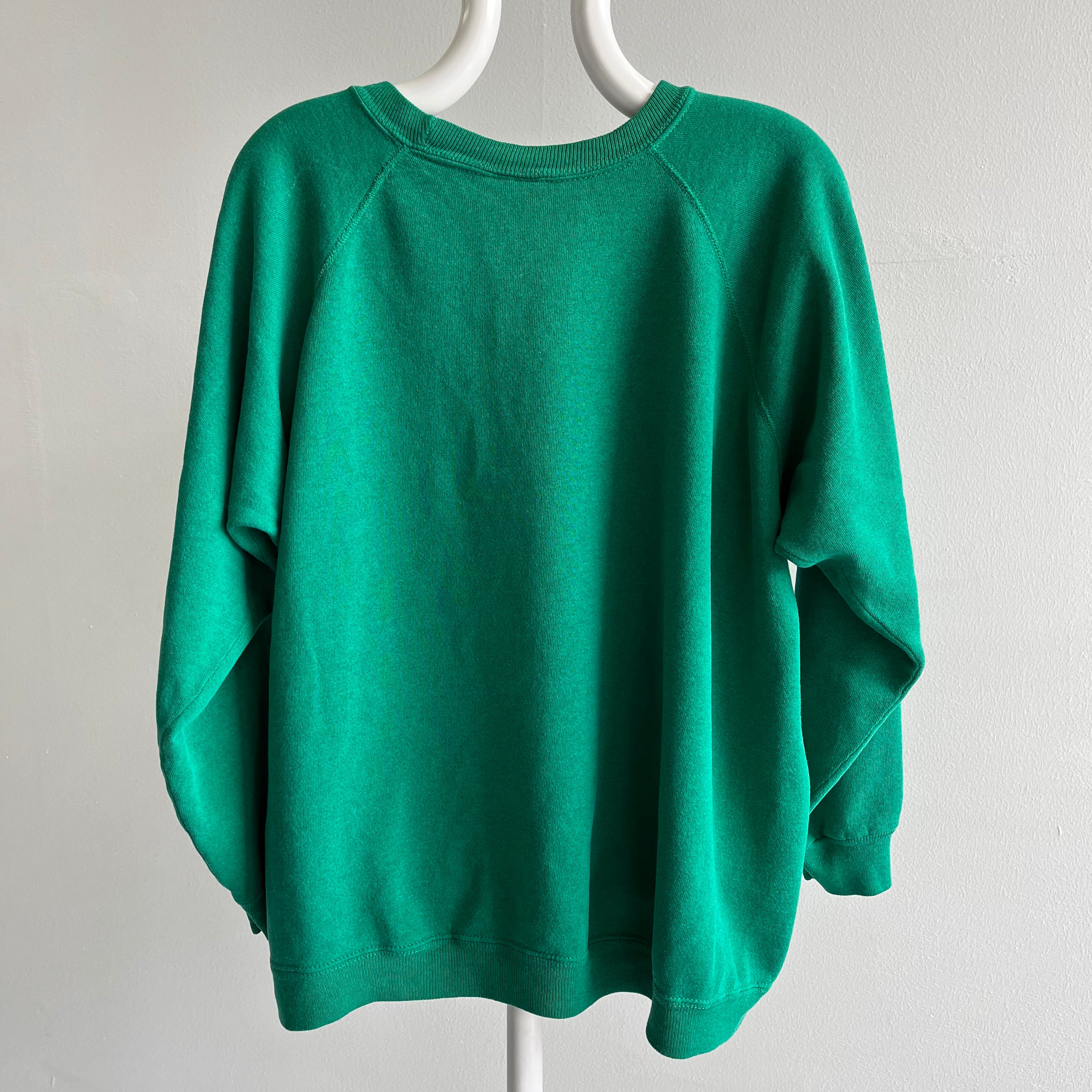 1990s Faded Kelly Green Slouchy Raglan