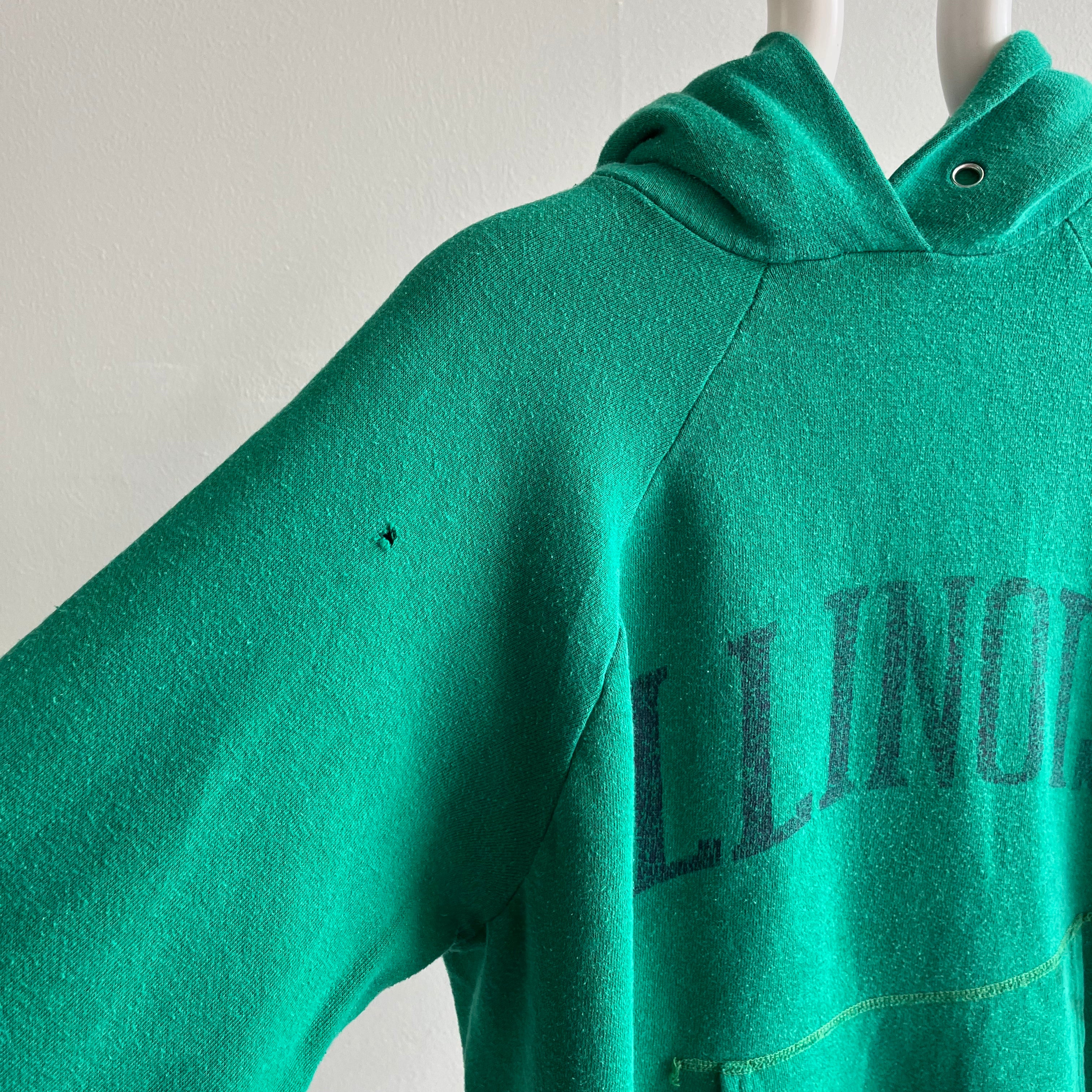 1980s Thin and Worn University Illinois Hoodie That Belonged to Marc