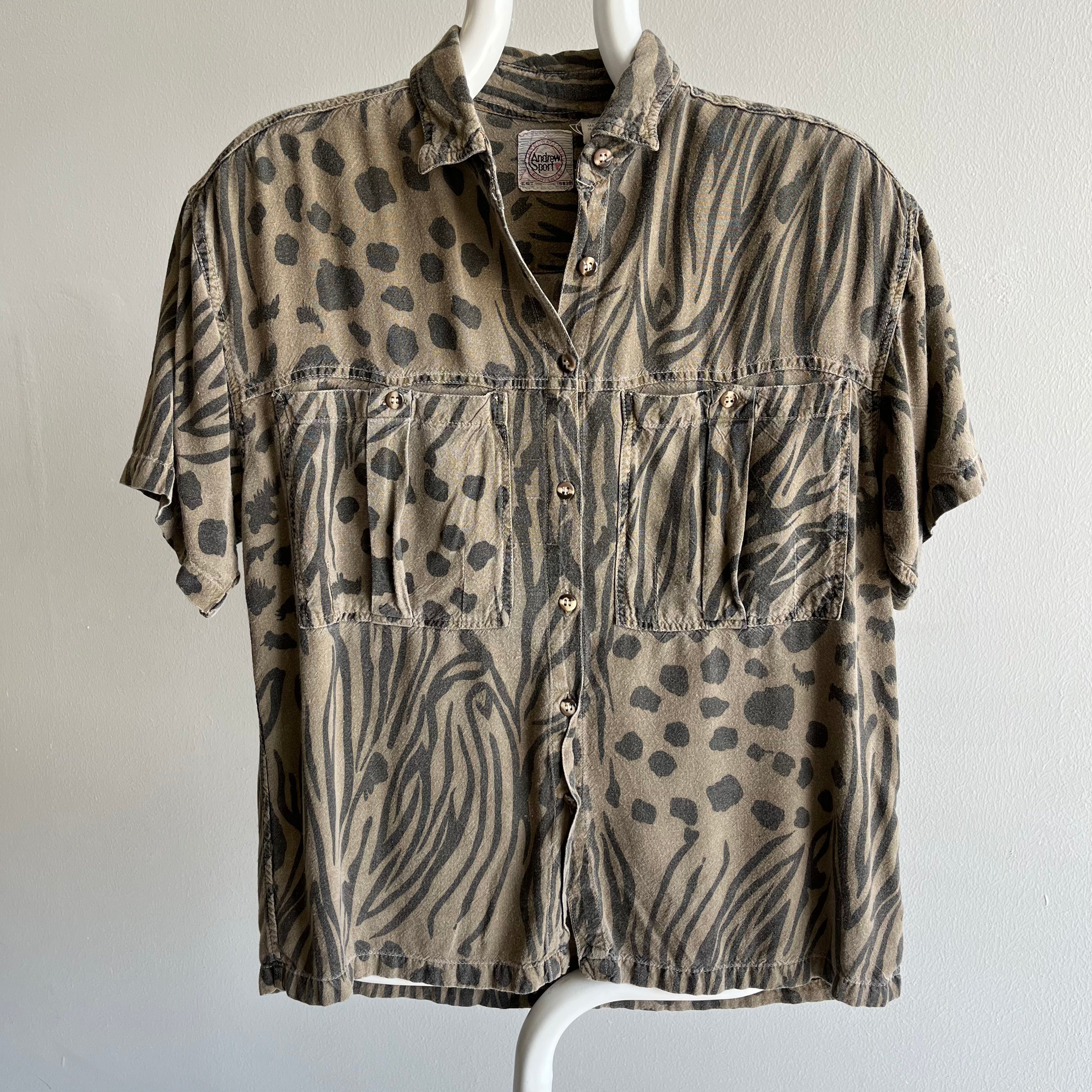 1983ish Animal Print Blouse