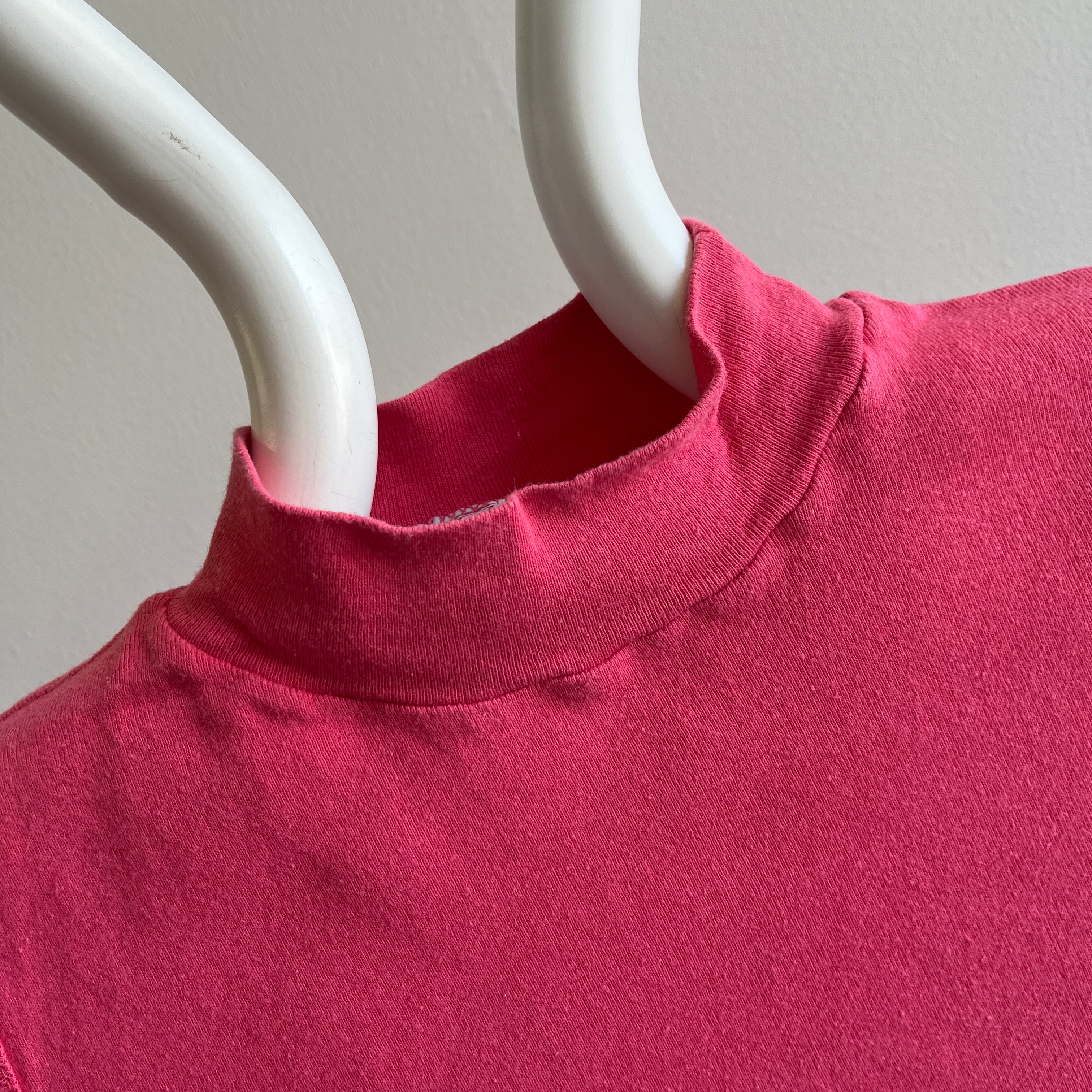 GG 1980s Bubblegum Pink Mock Neck Sleeveless T-Shirt