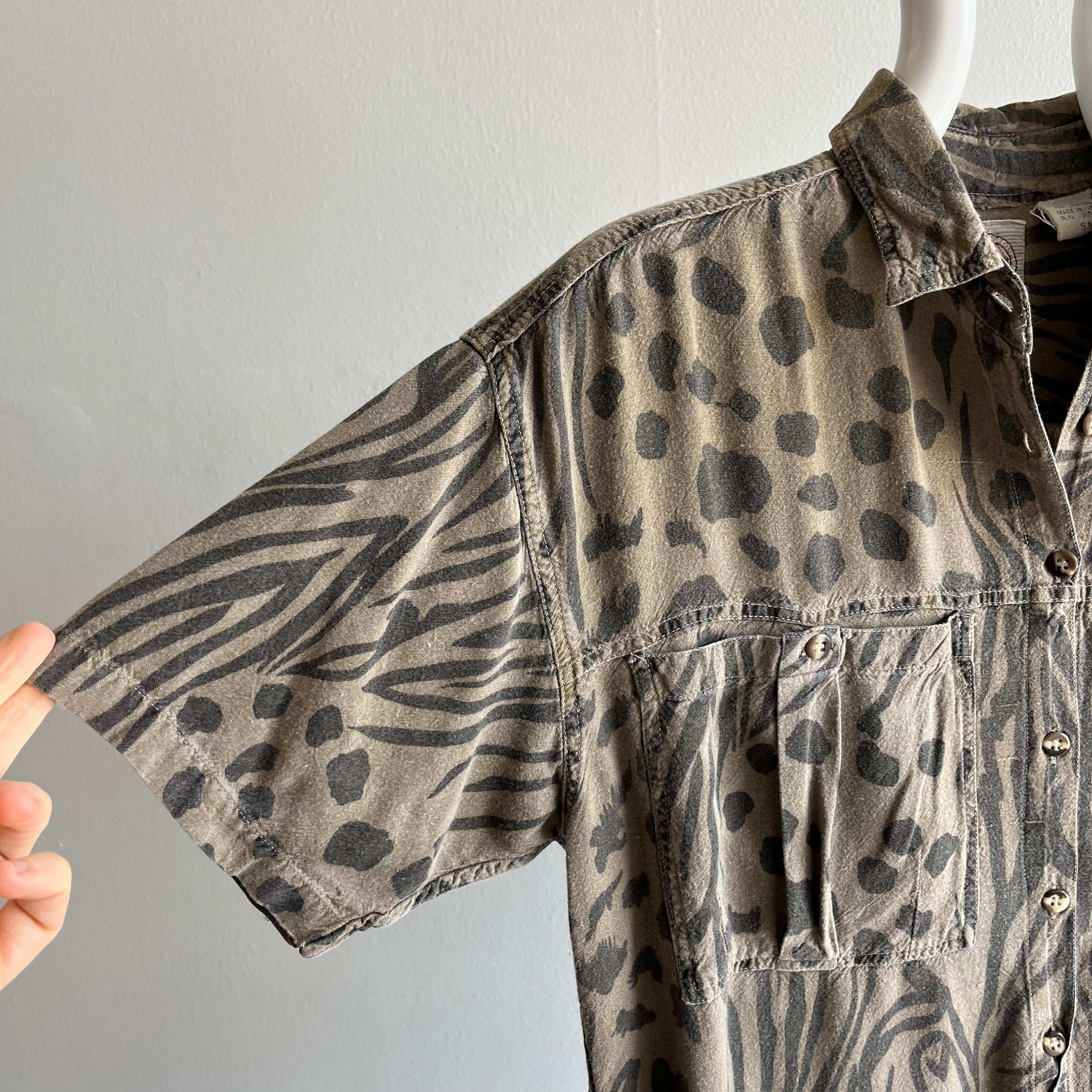 1983ish Animal Print Blouse