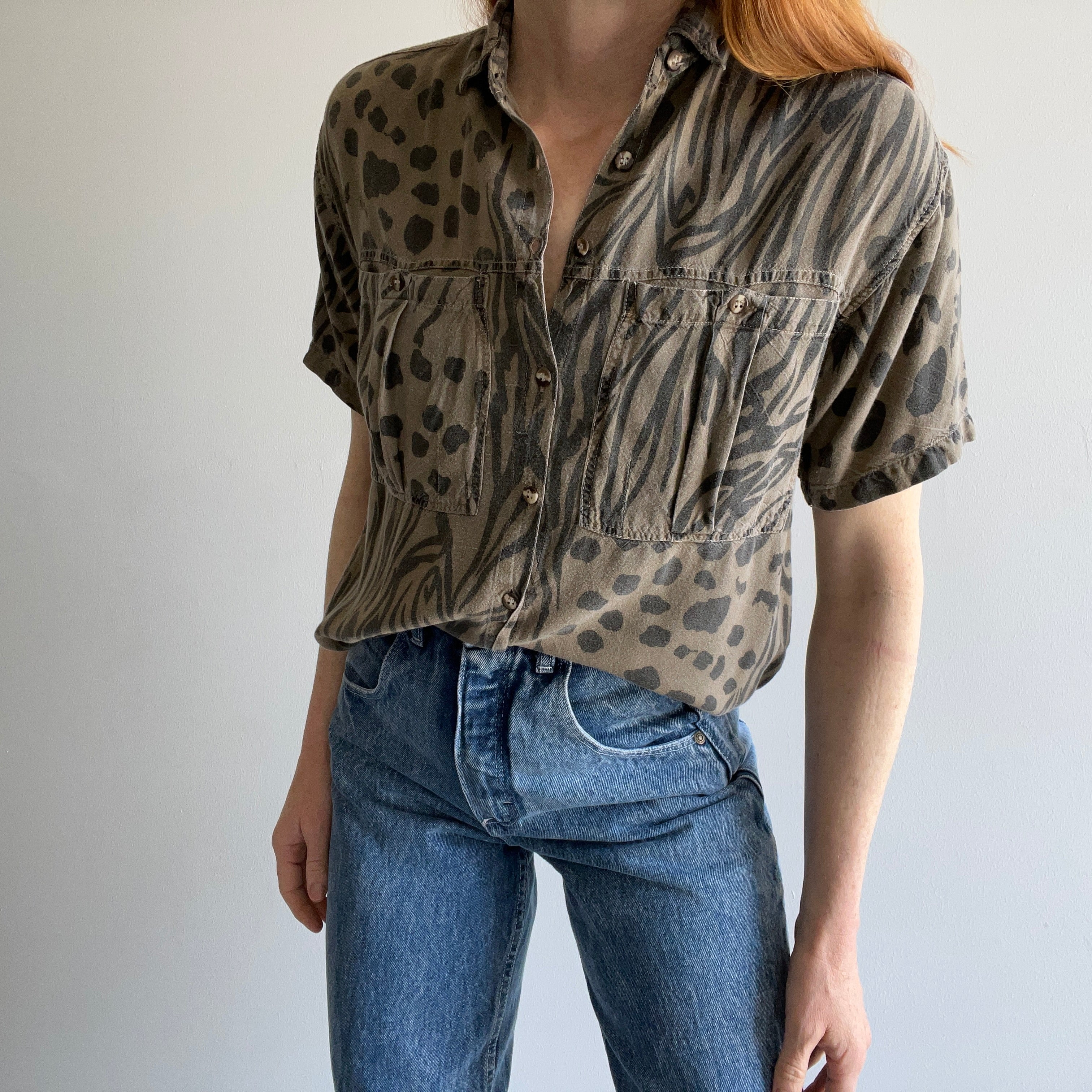 1983ish Animal Print Blouse