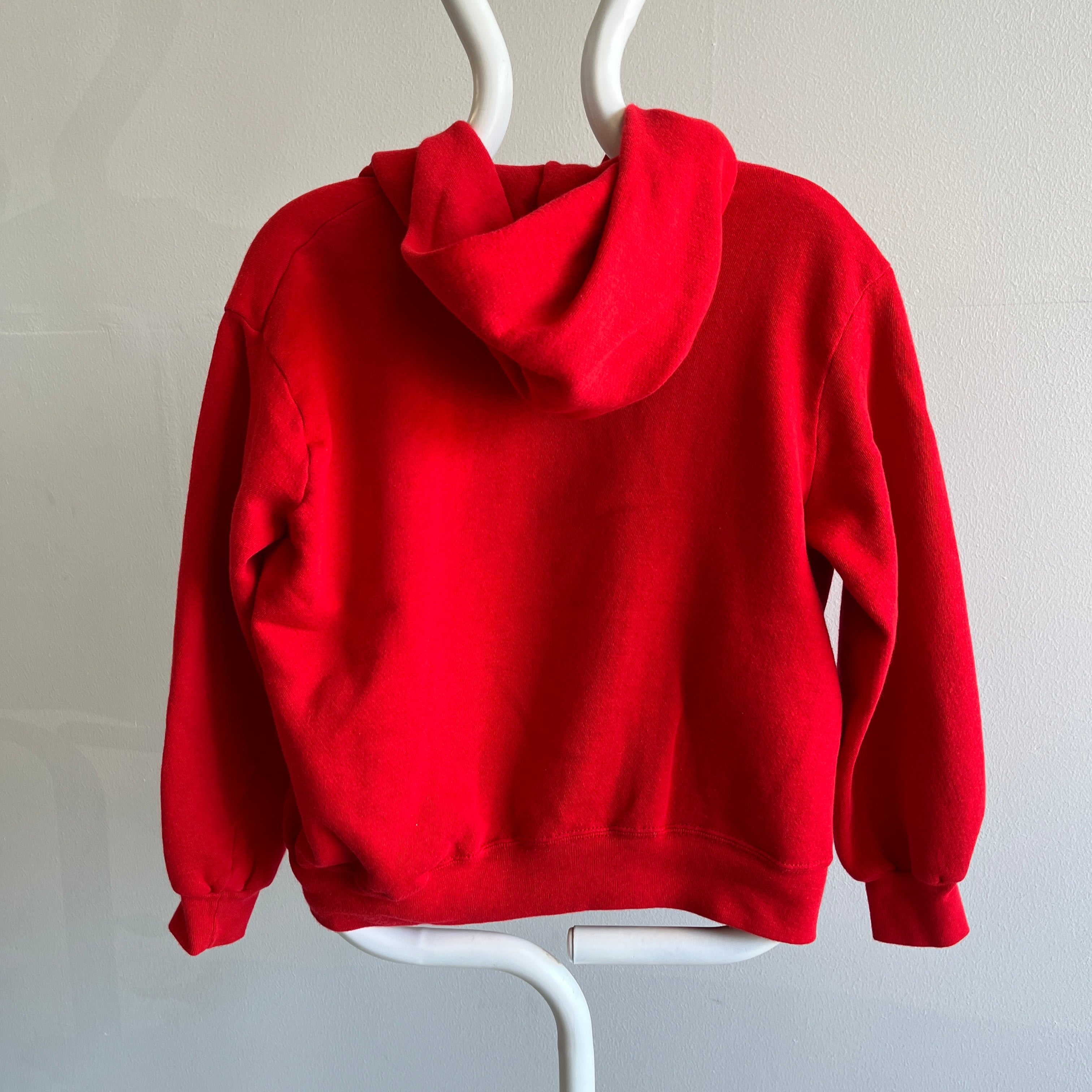 Sweat à capuche zippé rouge GG 1980s par Bassett Walker