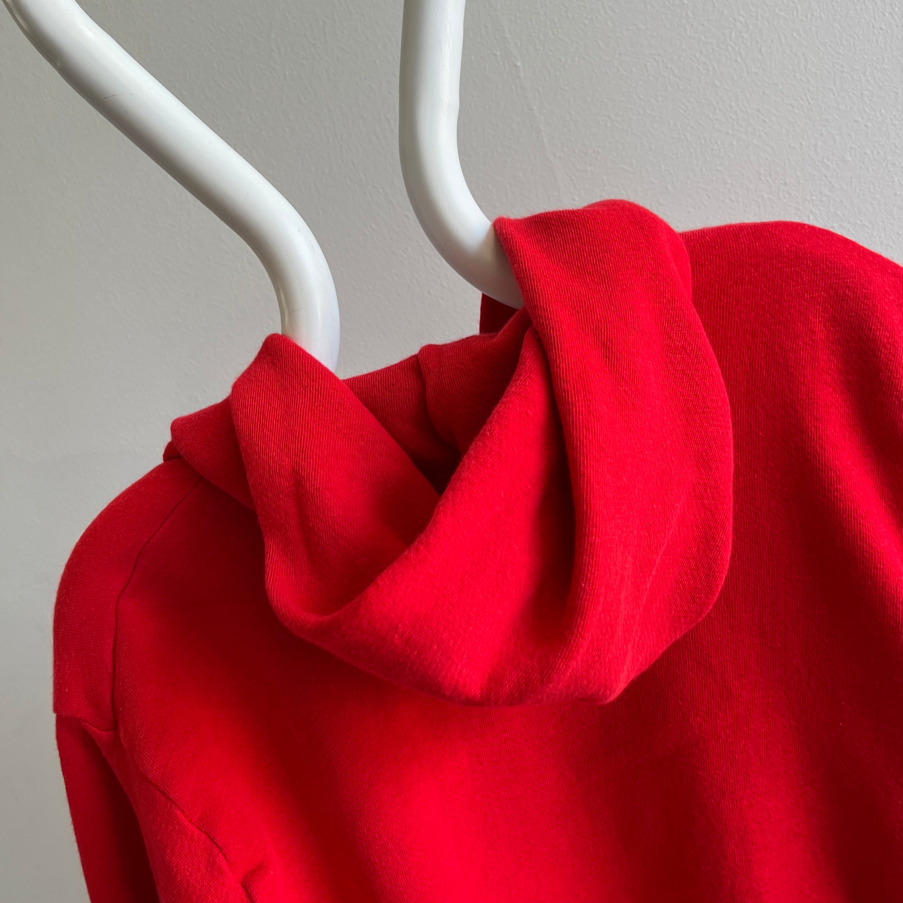 Sweat à capuche zippé rouge des années 1980 par Bassett Walker