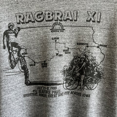 1983 Ragbrai XI 492 Mile Bike Ride in Iowa Ring T-Shirt - Avant et arrière