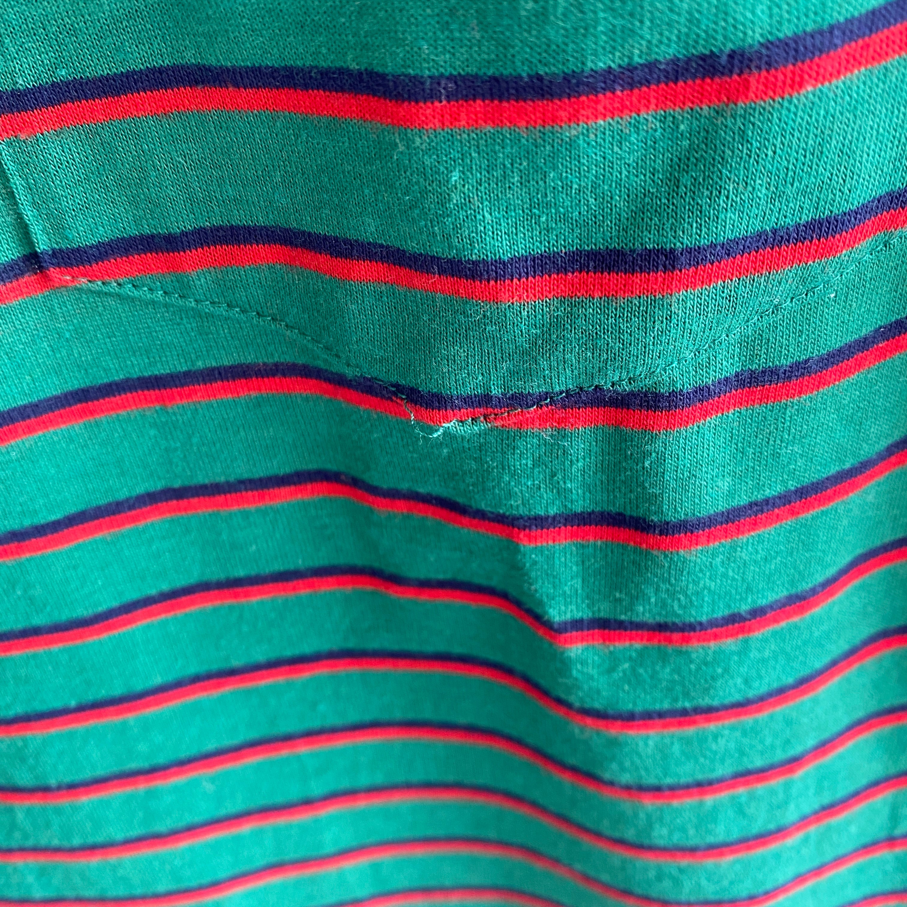 1980s Munsingwear Striped Pocket Polo Tee