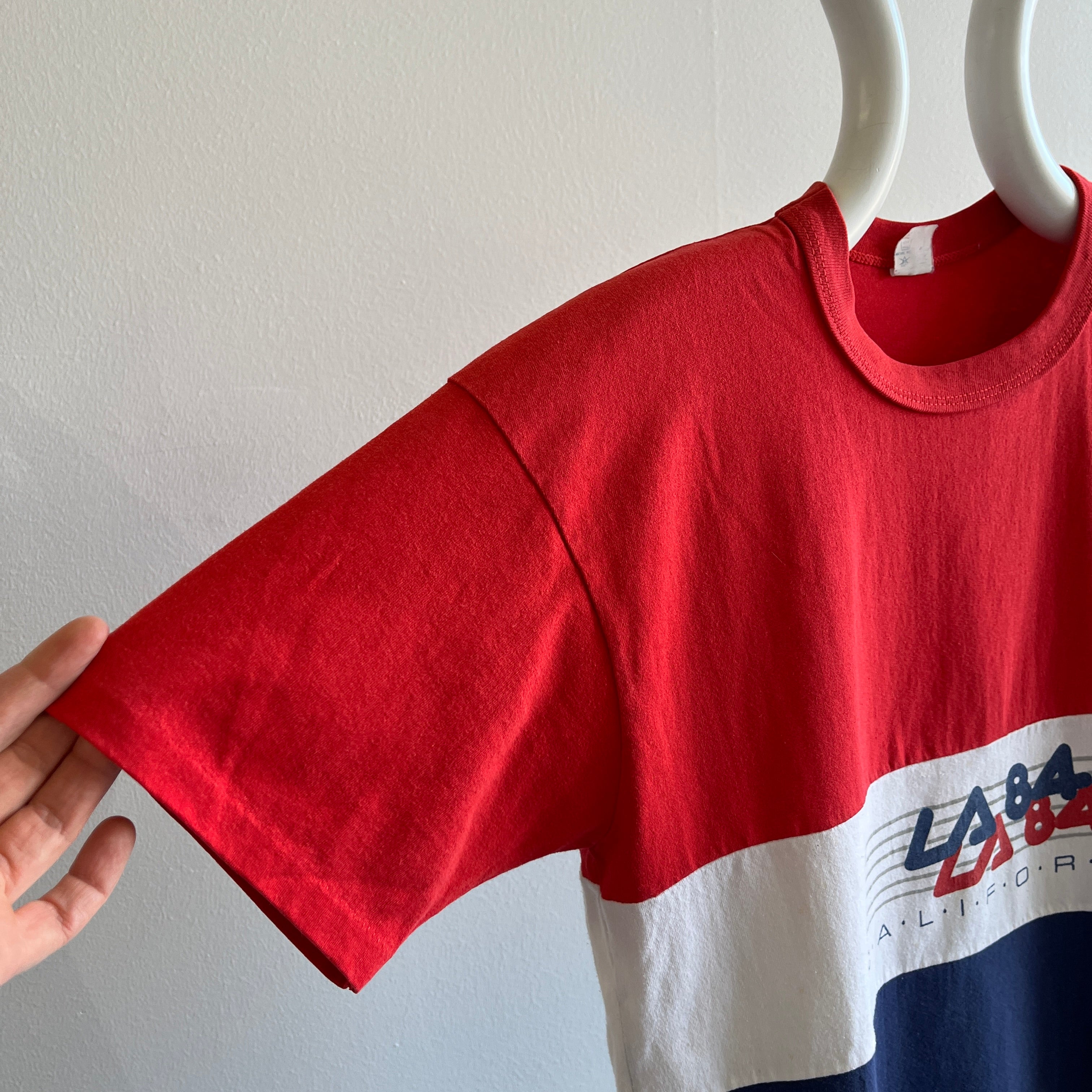 T-shirt à blocs de couleur des Jeux olympiques de Los Angeles de 1984