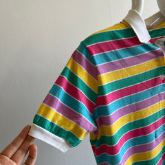 T-shirt polo rayé SUper Rad des années 1980 Wrangler Brand - OMG!