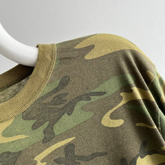 1980s Lightweight and Slouchy Long Sleeve Camo T-Shirt