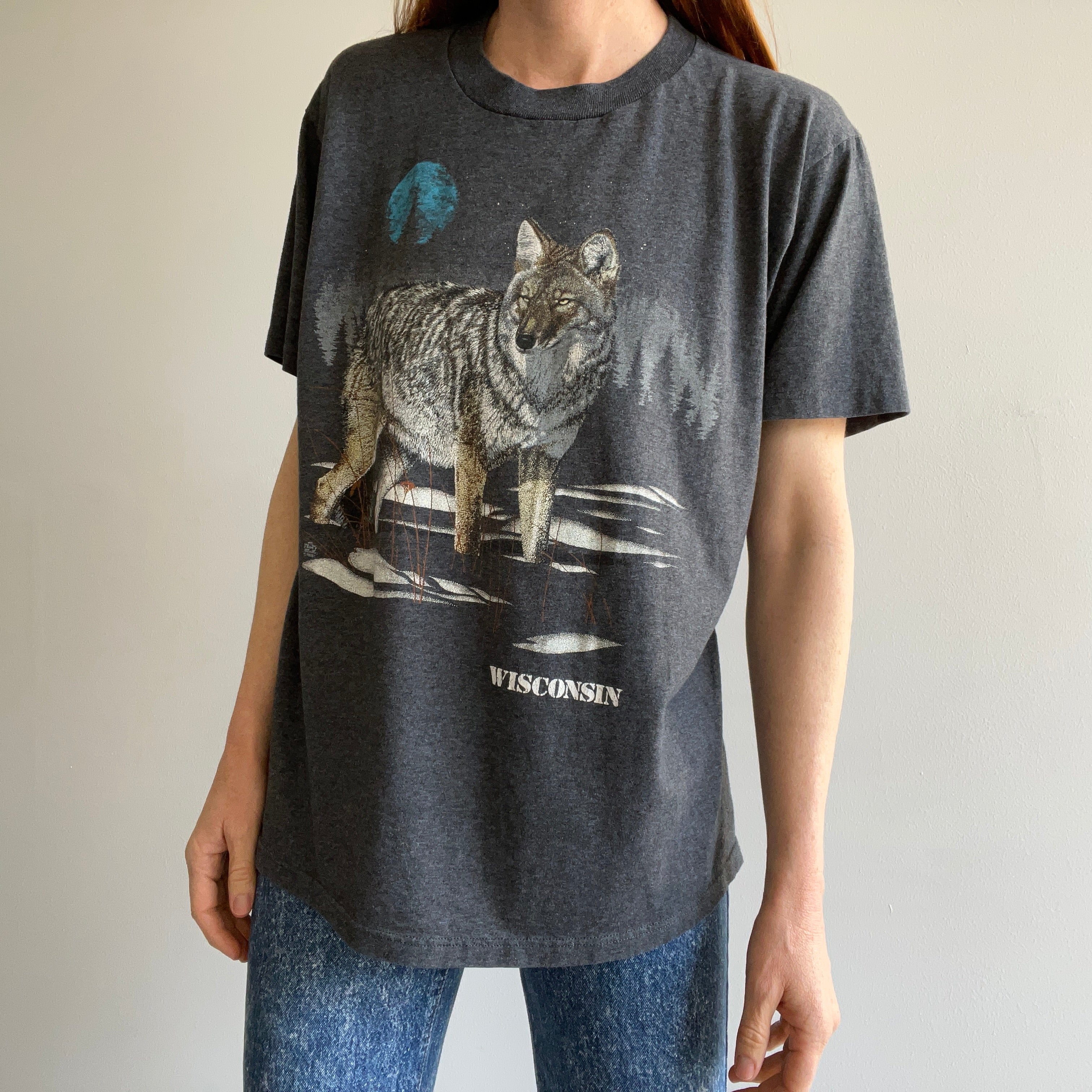 1991 Wisconsin Wolf T-Shirt by Jerzees