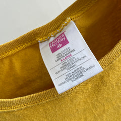 1990s Marigold/Mustard Boxy Cotton Hanes Her Way T-Shirt