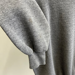 1980s Deep Gray Blank Sweatshirt with Staining