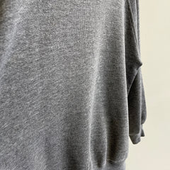 1980s Deep Gray Blank Sweatshirt with Staining