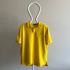 T-shirt polo jaune vif surdimensionné des années 1990 par Ralph Lauren